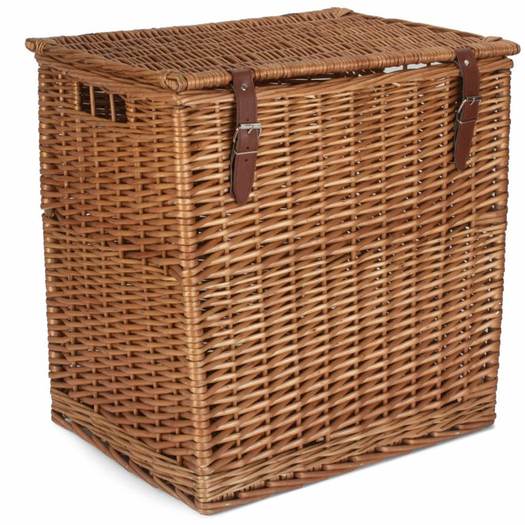 Bay Isle Home Large Double Steamed Vintner Storage Wicker Picnic